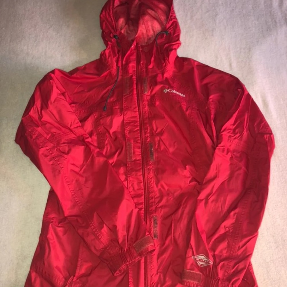 Red Columbia Rain Jacket Coat XS